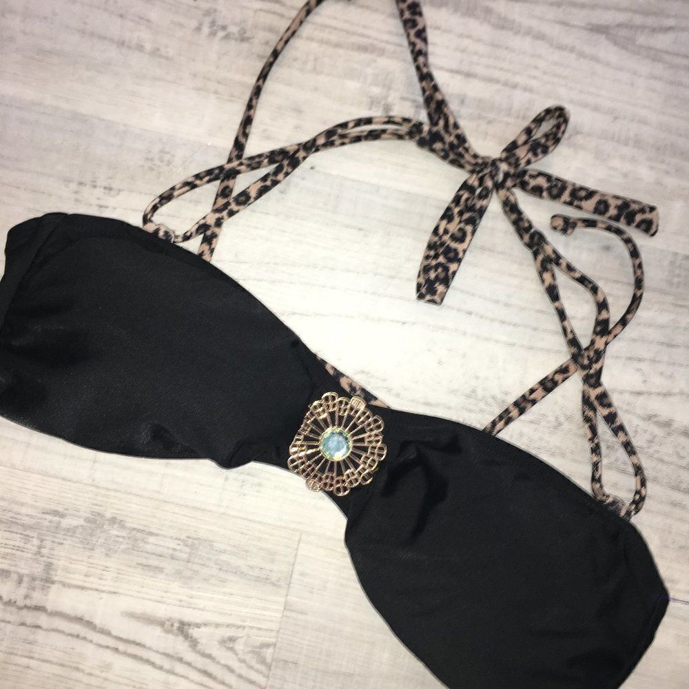 Xhilaation Bikini Animal Print Top XL